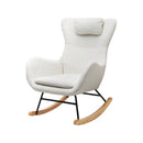 Rocking Armchair Feeding Chair Fabric Armchairs Lounge Sofa White