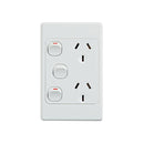 Ultima Double Power Point With 16Ax Extra Switch Vertical