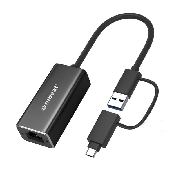 mbeat 2 in 1 USB Gigabit LAN Adapter with USB C Converter