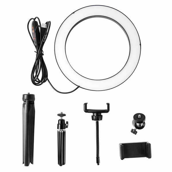 10 inch Dimmable LED Ring Light Tripod Stand for Phone Makeup Live Selfie
