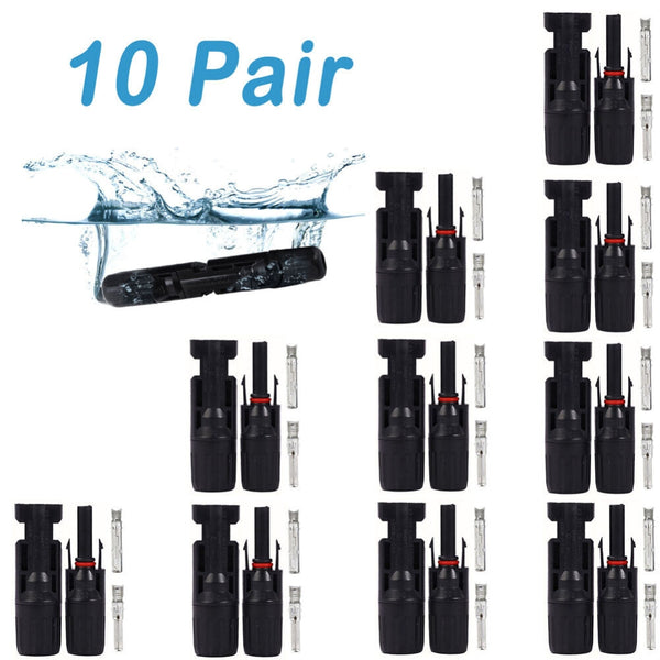 10 Pairs Solar Panel Connectors 30A Line Plug Socket Male and Female IP67 PV Cable