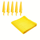 Set of 6 Cotton Waffle Tea Towels 50x70 cm    Yellow