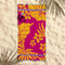 Premium Cotton Jacquard Beach Towel Floral Hawaii 007 Pink
