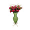 Soga 67Cm Green Glass Tall Floor Vase And 12Pcs Red Fake Flower Set