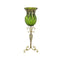 Soga 85Cm Green Glass Floor Vase With Tall Metal Flower Stand