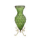 Soga 65Cm Green Glass Tall Floor Vase With Metal Flower Stand