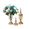 Soga 2X Glass Flower Vase With Lid And Blue Flower Filler Gold Set