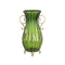Soga 50Cm Green Glass Oval Floor Vase With Metal Flower Stand