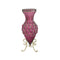 Soga 65Cm Purple Glass Tall Floor Vase With Metal Flower Stand