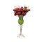 Soga 85Cm Green Glass Tall Floor Vase And 12Pcs Red Fake Flower Set