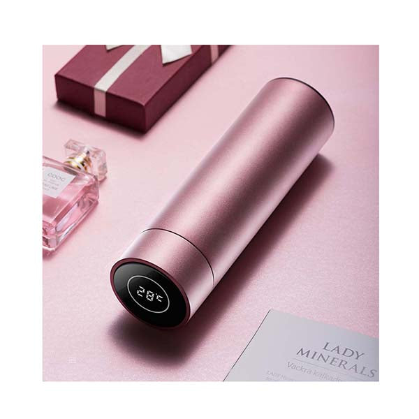 2 Pcs 500Ml Stainless Steel Lcd Display Vacuum Flask Thermos Rose Gold