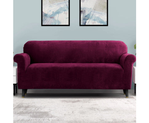 Velvet Sofa Cover Plush Couch Cover Lounge Slipcover 4 Seater
