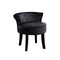 Velvet Vanity Stool Backrest Black