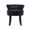 Velvet Vanity Stool Backrest Black