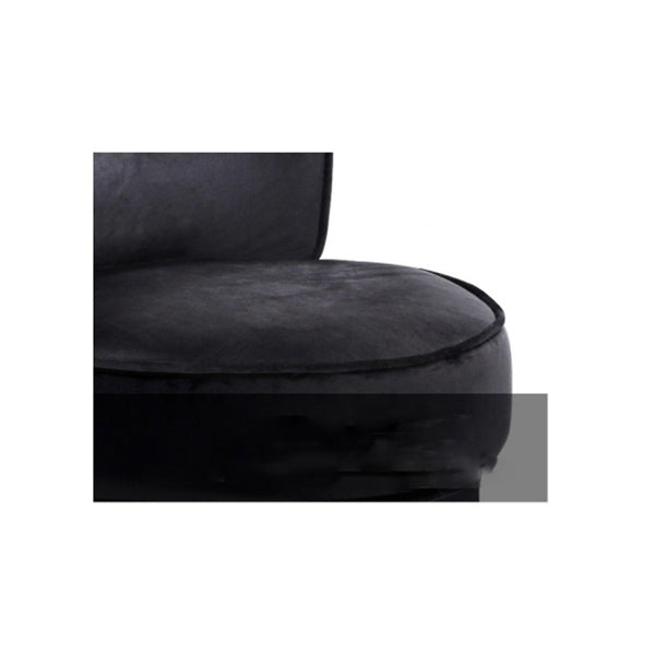 Velvet Vanity Stool Backrest Black