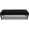Velvet Fabric Bench with Crystal Buttons - Black