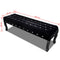 Velvet Fabric Bench with Crystal Buttons - Black