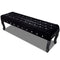 Velvet Fabric Bench with Crystal Buttons - Black