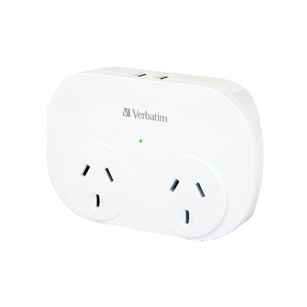 Verbatim Dual Usb Surge Protected With Double Adaptor
