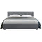Vila Bed Frame Fabric Gas Lift Storage Grey Queen