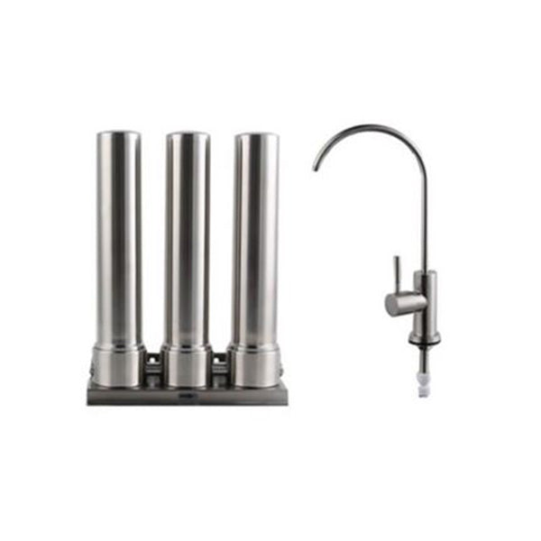 3 Stage Undersink Stainless 10Inch Water Filter Triple Ceramic