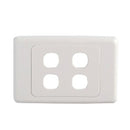 4 Gang Wall Plate Clipsal Compatible White