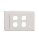 4 Gang Wall Plate Clipsal Compatible White