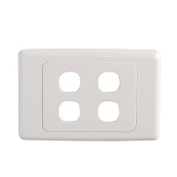 4 Gang Wall Plate Clipsal Compatible White