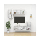 Wall Mounted Tv Cabinet White 37 X 37 X 107 Cm Chipboard