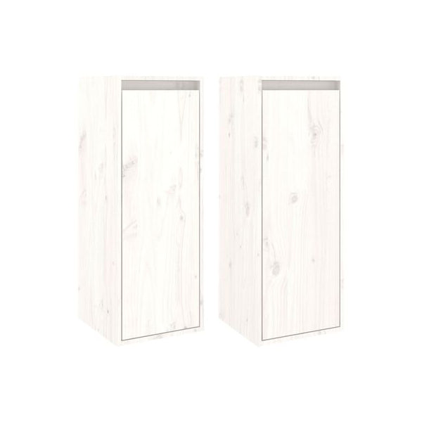 Wall Cabinets 2 Pcs White 30 X 30 X 80 Cm Solid Wood Pine