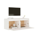 Wall Cabinets 2 Pcs White 45 X 30 X 35 Cm Solid Pinewood