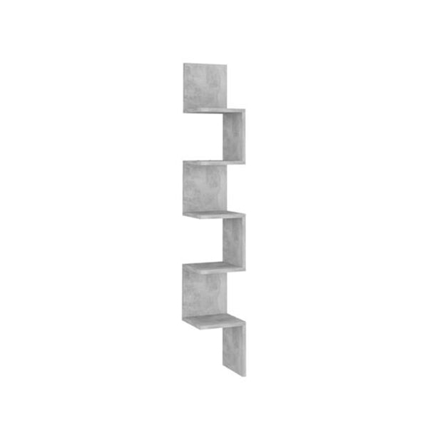 Wall Corner Shelf Concrete Grey Chipboard