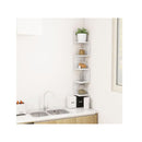 Wall Corner Shelf High Gloss White Chipboard