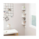 Wall Corner Shelf White Engineered Wood