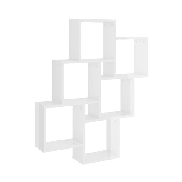 Wall Cube Shelf High Gloss White 78 X 15 X 93 Cm Chipboard