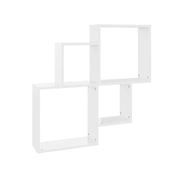 Wall Cube Shelf High Gloss White Chipboard
