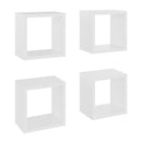 Wall Cube Shelves 4 Pcs High Gloss White 22 X 15 X 22 Cm