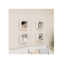 Wall Cube Shelves 4 Pcs High Gloss White 26 X 15 X 26 Cm