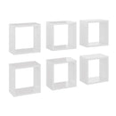 Wall Cube Shelves 6 Pcs High Gloss White 26 X 15 X 26 Cm