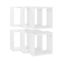 Wall Cube Shelves 6 Pcs High Gloss White 30 X 15 X 30 Cm