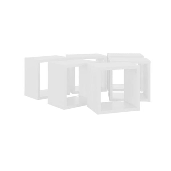 Wall Cube Shelves 6 Pcs White 22 X 15 X 22 Cm