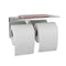 Wall Double Toilet Paper Roll Holder Hook Cover Shelf Stainless Steel