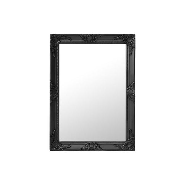 Wall Mirror Baroque Style 60 X 80 Cm Black