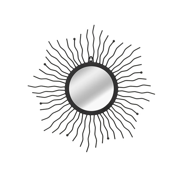 Wall Mirror Sunburst Black