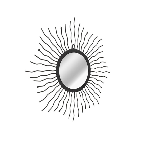 Wall Mirror Sunburst Black