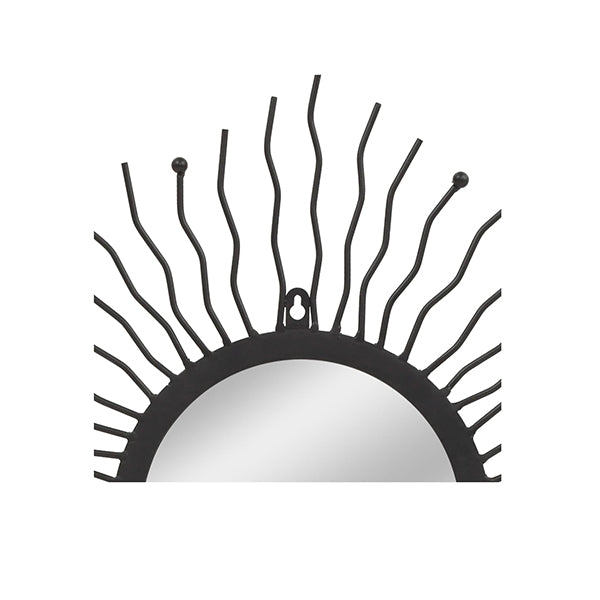 Wall Mirror Sunburst Black