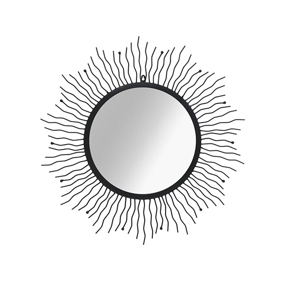 Wall Mirror Sunburst Black