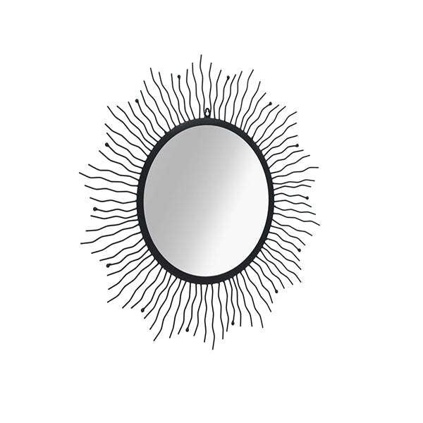 Wall Mirror Sunburst Black