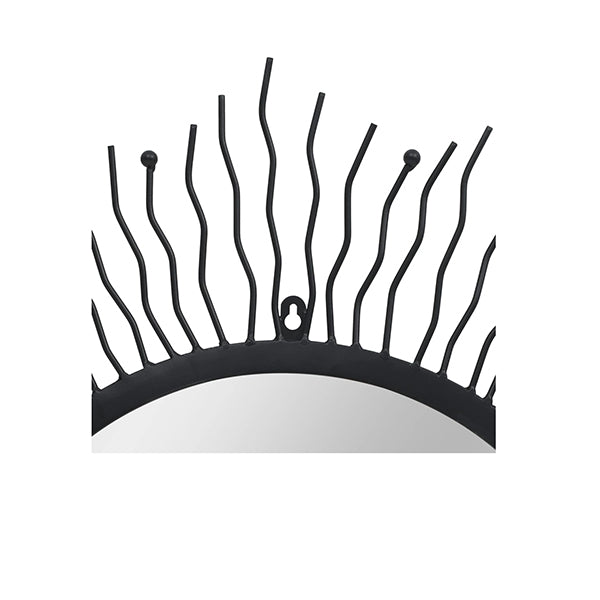 Wall Mirror Sunburst Black