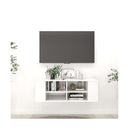 Wall Mounted Tv Cabinet High Gloss White 102 X 35 X 35 Cm Chipboard